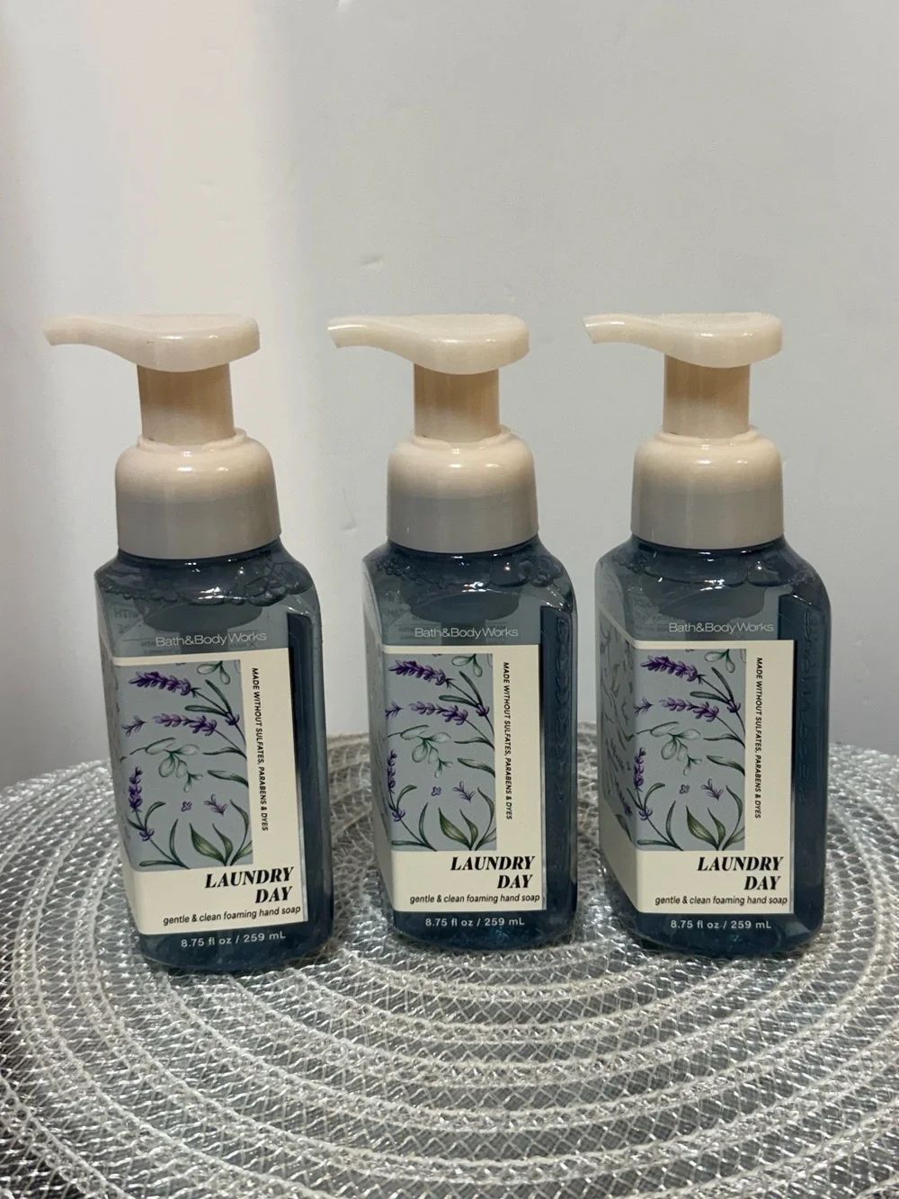 BBW Laundry Day Foaming Hand Soap Set of 3 NWT